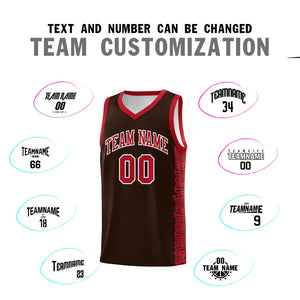 Custom Brown Red Personalized Indians Pattern Sets Sports Uniform Basketball Jersey