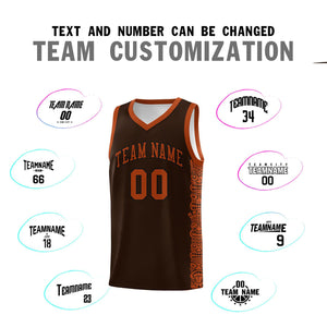 Custom Brown Texas Orange Personalized Indians Pattern Sets Sports Uniform Basketball Jersey