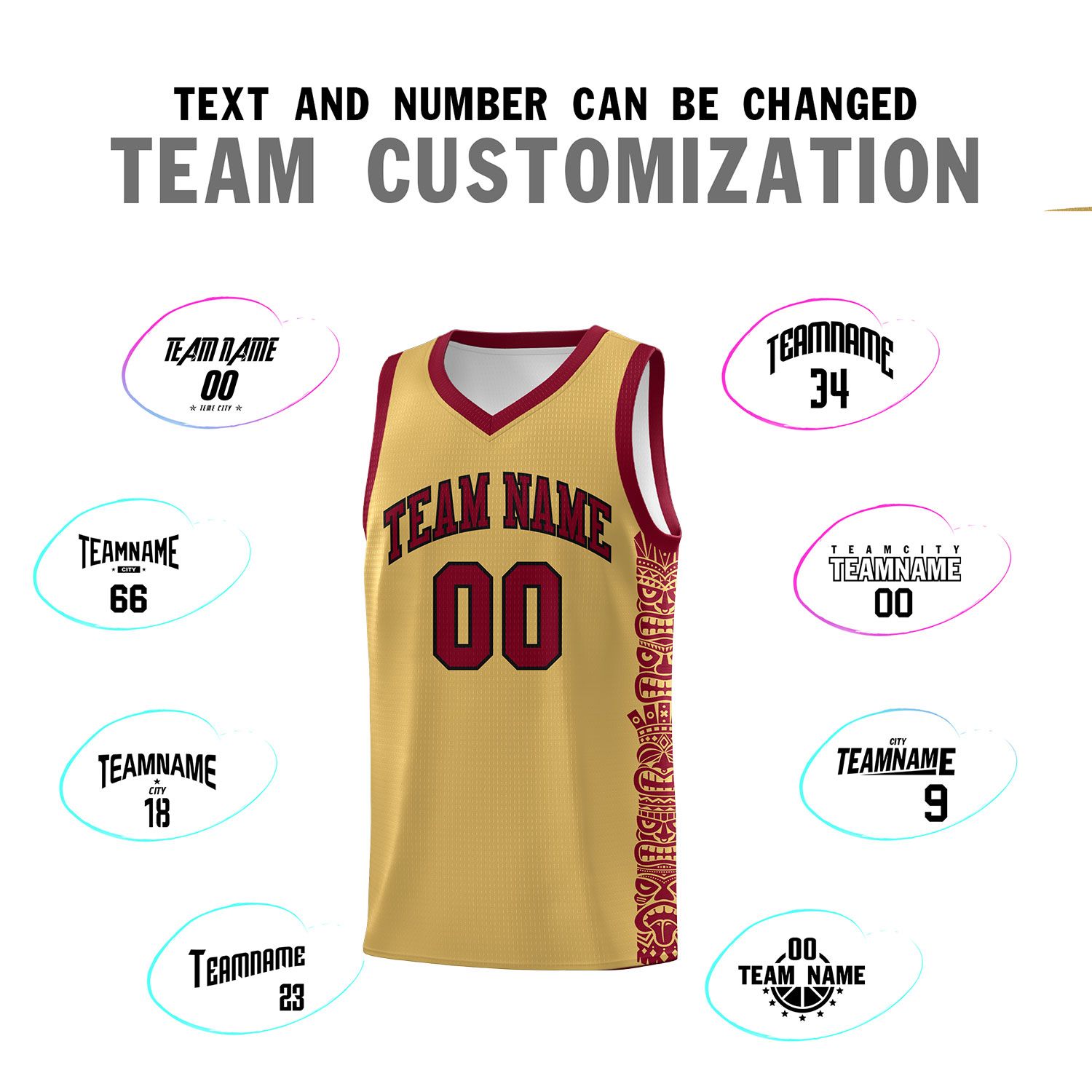 Custom Khaki Crimson Personalized Indians Pattern Sets Sports Uniform Basketball Jersey