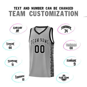 Custom Gray Black Personalized Indians Pattern Sets Sports Uniform Basketball Jersey