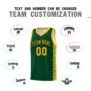 Custom Green Gold Personalized Indians Pattern Sets Sports Uniform Basketball Jersey