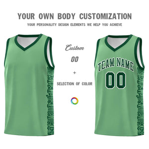 Custom Green Green Personalized Indians Pattern Sets Sports Uniform Basketball Jersey