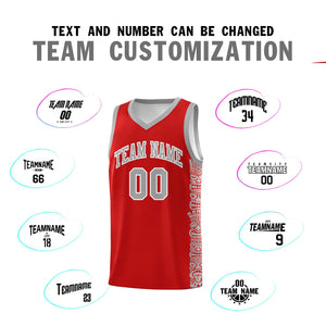 Custom Red Gray Personalized Indians Pattern Sets Sports Uniform Basketball Jersey