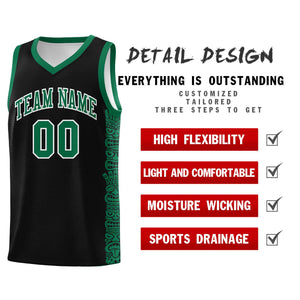 Custom Black Kelly Green Personalized Indians Pattern Sets Sports Uniform Basketball Jersey