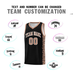 Custom Black Teabrown Personalized Indians Pattern Sets Sports Uniform Basketball Jersey