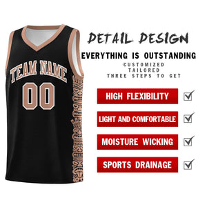 Custom Black Teabrown Personalized Indians Pattern Sets Sports Uniform Basketball Jersey