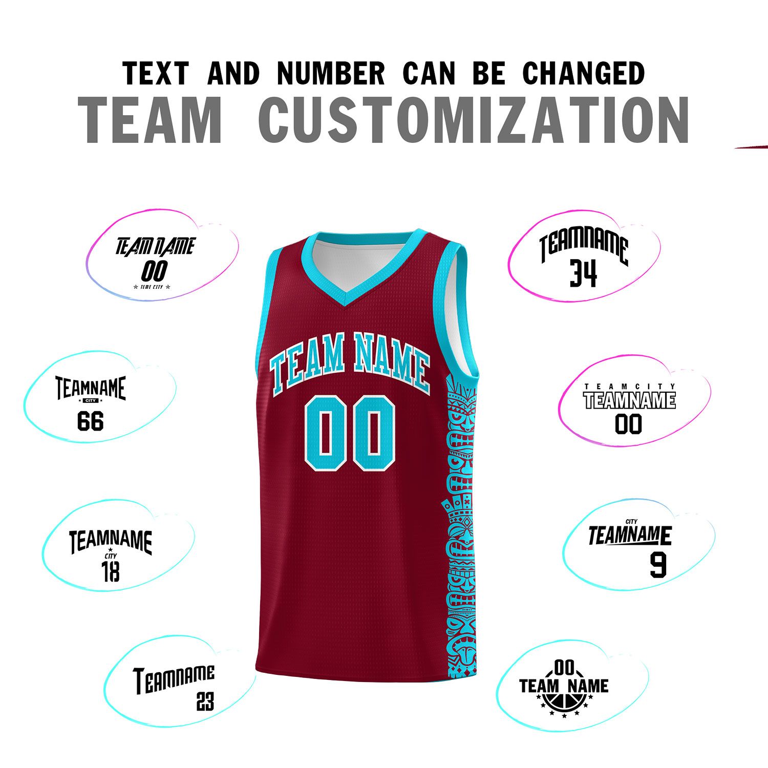 Custom Crimson Sky Blue Personalized Indians Pattern Sets Sports Uniform Basketball Jersey