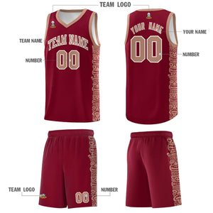 Custom Crimson Teabrown Personalized Indians Pattern Sets Sports Uniform Basketball Jersey