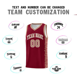 Custom Crimson Teabrown Personalized Indians Pattern Sets Sports Uniform Basketball Jersey