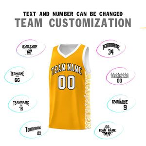 Custom Yellow White Personalized Indians Pattern Sets Sports Uniform Basketball Jersey