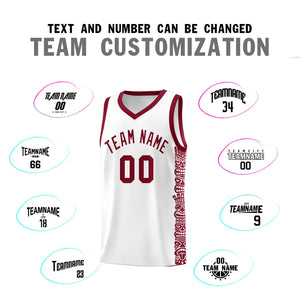 Custom White Crimson Personalized Indians Pattern Sets Sports Uniform Basketball Jersey