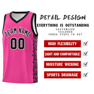 Custom Pink Black Personalized Indians Pattern Sets Sports Uniform Basketball Jersey