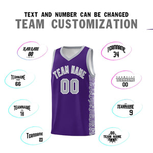 Custom Purple Gray Personalized Indians Pattern Sets Sports Uniform Basketball Jersey