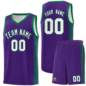 Custom Purple Kelly Green Personalized Indians Pattern Sets Sports Uniform Basketball Jersey