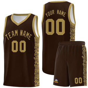 Custom Brown Desert Yellow Personalized Indians Pattern Sets Sports Uniform Basketball Jersey