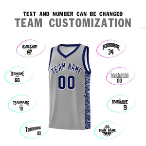 Custom Gray Royal Personalized Indians Pattern Sets Sports Uniform Basketball Jersey