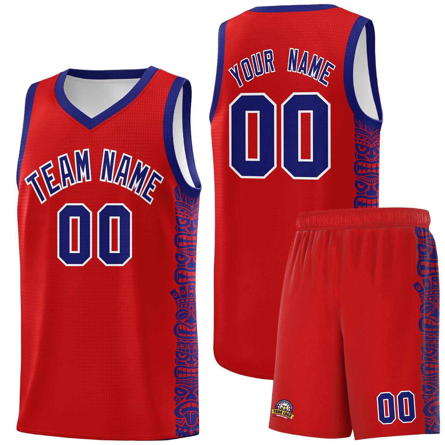 Custom Red Purple Personalized Indians Pattern Sets Sports Uniform Basketball Jersey