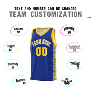 Custom Royal Gold Personalized Indians Pattern Sets Sports Uniform Basketball Jersey