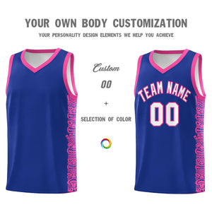 Custom Royal Pink Personalized Indians Pattern Sets Sports Uniform Basketball Jersey