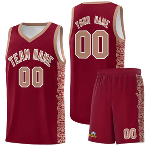 Custom Crimson Teabrown Personalized Indians Pattern Sets Sports Uniform Basketball Jersey