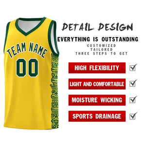 Custom Gold Gold Personalized Indians Pattern Sets Sports Uniform Basketball Jersey