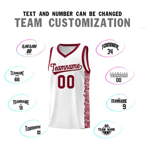 Custom White Crimson Personalized Indians Pattern Sets Sports Uniform Basketball Jersey