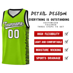 Custom Green Black Personalized Indians Pattern Sets Sports Uniform Basketball Jersey