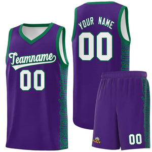 Custom Purple Kelly Green Personalized Indians Pattern Sets Sports Uniform Basketball Jersey