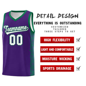 Custom Purple Kelly Green Personalized Indians Pattern Sets Sports Uniform Basketball Jersey