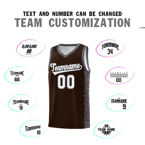 Custom Brown Dark Gray Personalized Indians Pattern Sets Sports Uniform Basketball Jersey