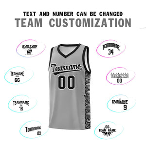 Custom Gray Black Personalized Indians Pattern Sets Sports Uniform Basketball Jersey