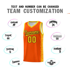 Custom Orange Gold Personalized Indians Pattern Sets Sports Uniform Basketball Jersey