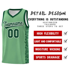 Custom Green Green Personalized Indians Pattern Sets Sports Uniform Basketball Jersey