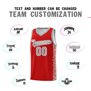 Custom Red Gray Personalized Indians Pattern Sets Sports Uniform Basketball Jersey