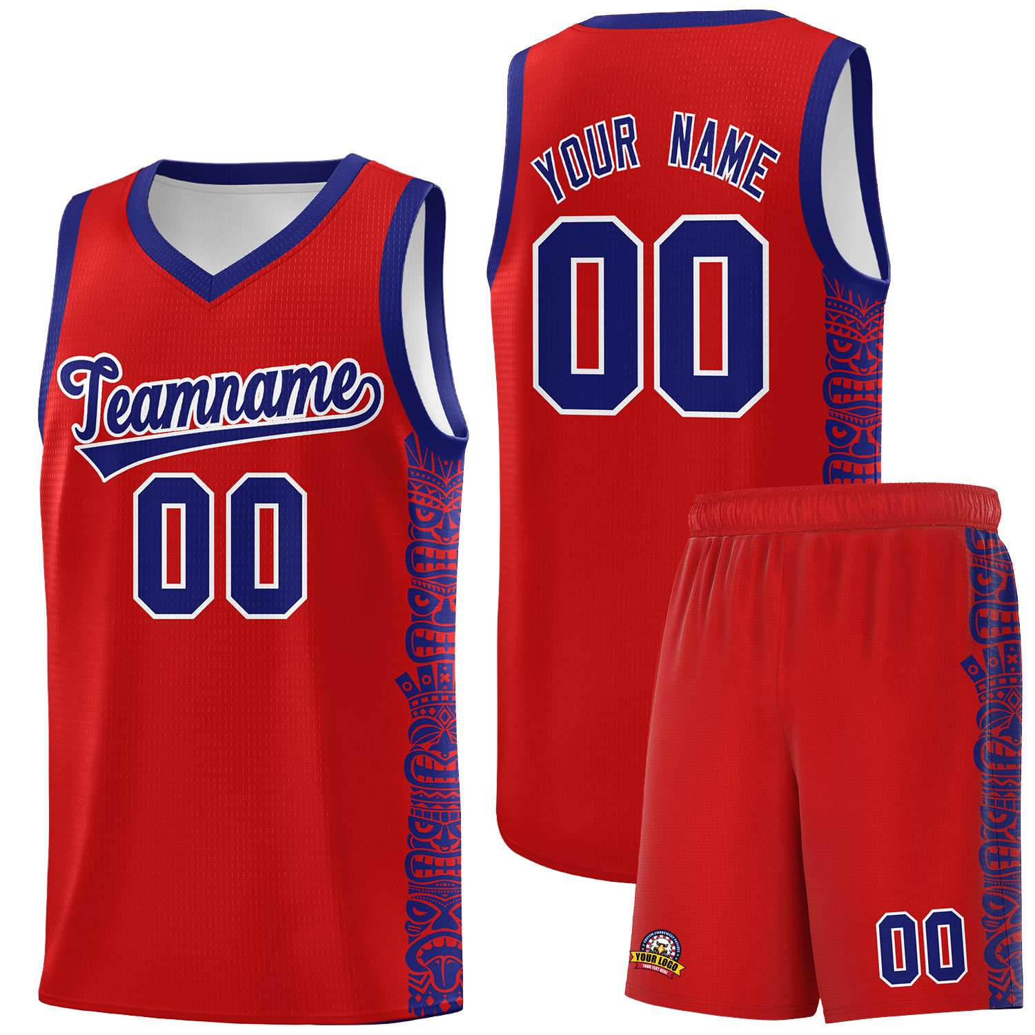 Custom Red Purple Personalized Indians Pattern Sets Sports Uniform Basketball Jersey