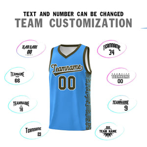 Custom Powder Blue Olive Personalized Indians Pattern Sets Sports Uniform Basketball Jersey