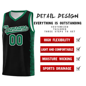 Custom Black Kelly Green Personalized Indians Pattern Sets Sports Uniform Basketball Jersey