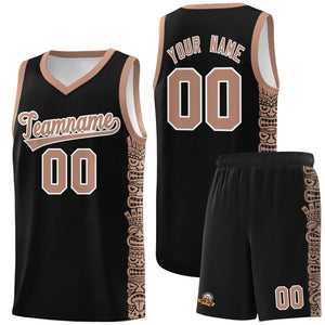 Custom Black Teabrown Personalized Indians Pattern Sets Sports Uniform Basketball Jersey