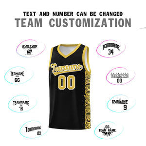 Custom Black Yellow Personalized Indians Pattern Sets Sports Uniform Basketball Jersey