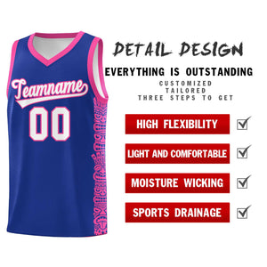 Custom Royal Pink Personalized Indians Pattern Sets Sports Uniform Basketball Jersey