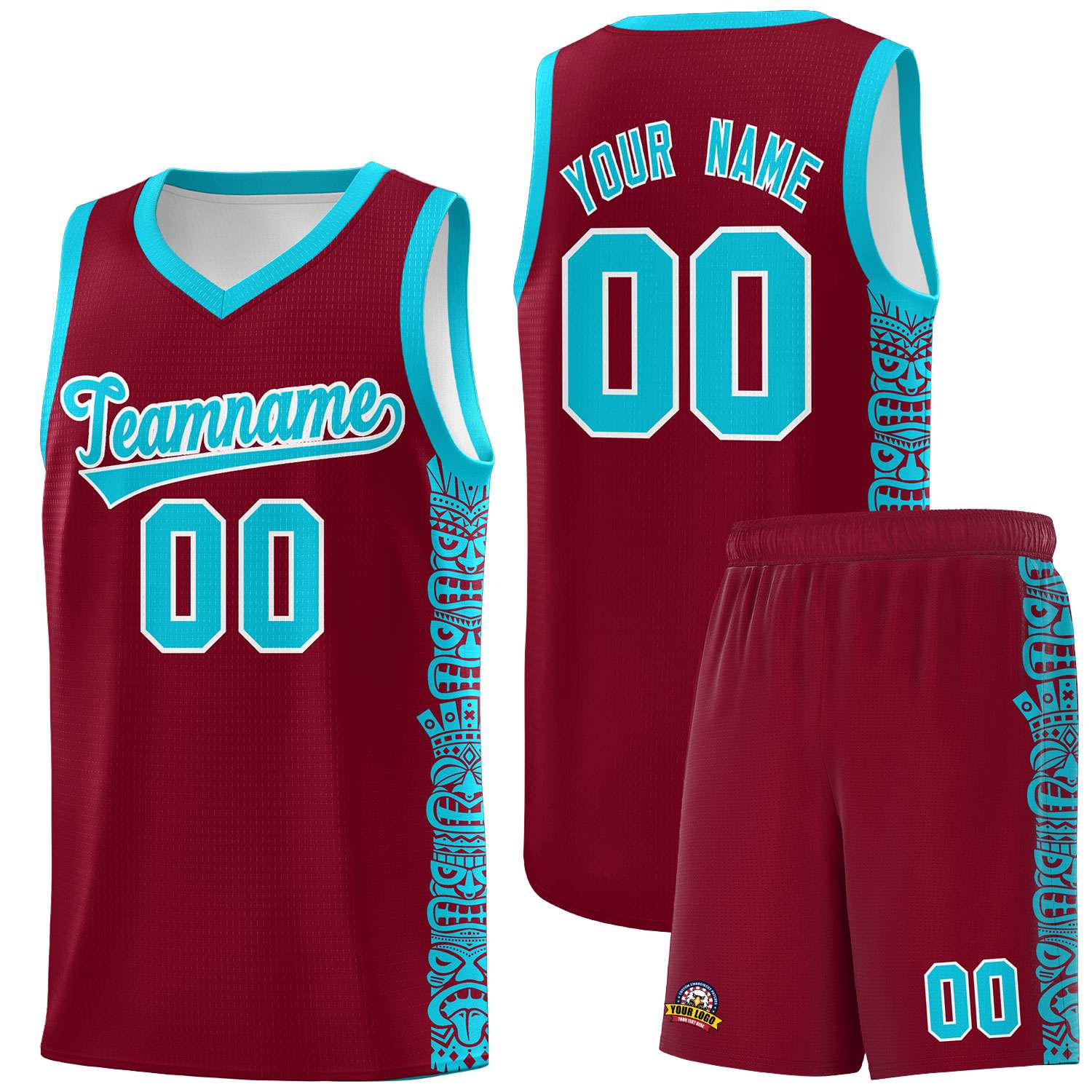 Custom Crimson Sky Blue Personalized Indians Pattern Sets Sports Uniform Basketball Jersey