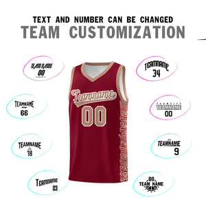 Custom Crimson Teabrown Personalized Indians Pattern Sets Sports Uniform Basketball Jersey