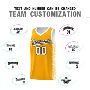 Custom Yellow White Personalized Indians Pattern Sets Sports Uniform Basketball Jersey