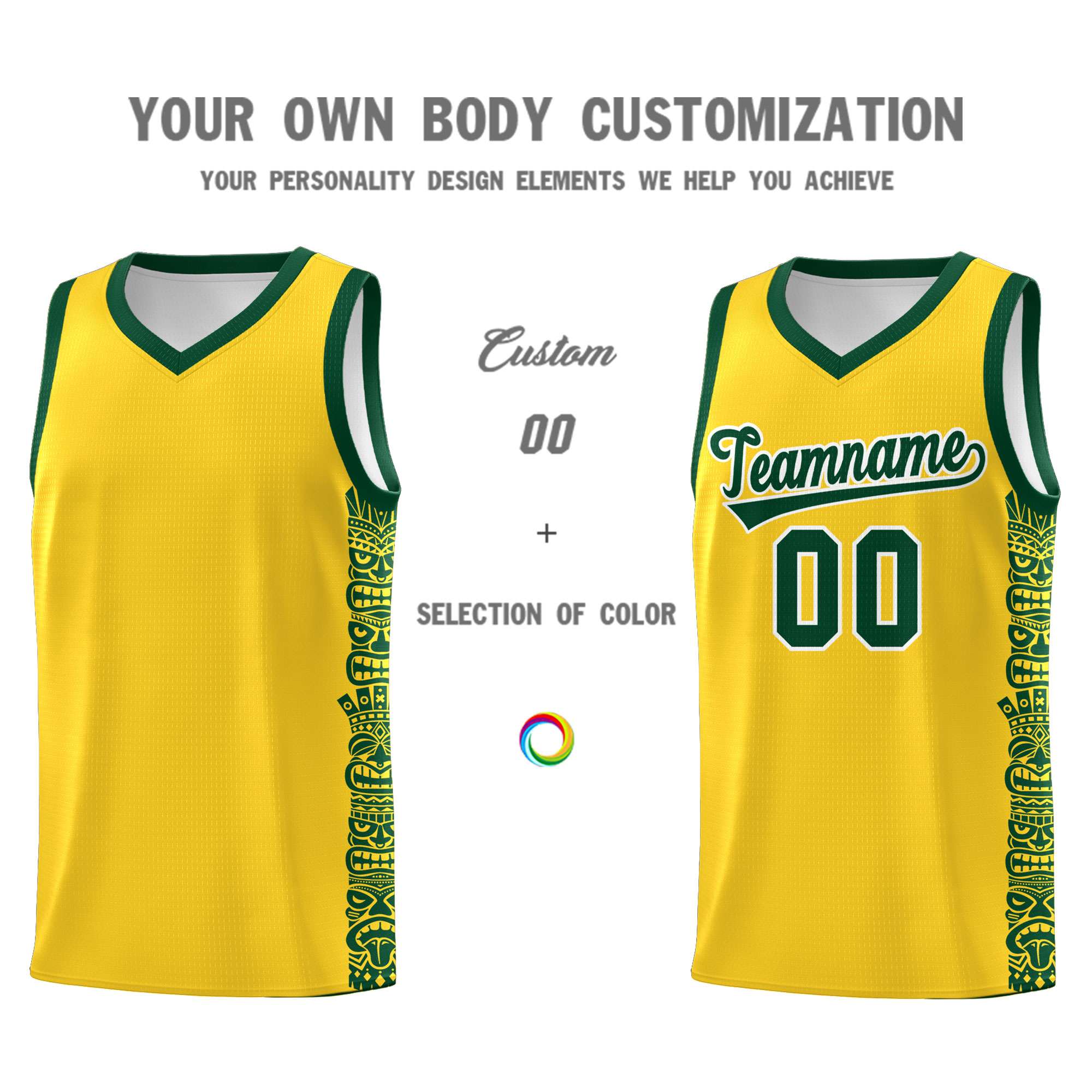 Custom Gold Gold Personalized Indians Pattern Sets Sports Uniform Basketball Jersey