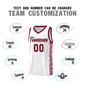 Custom White Crimson Personalized Indians Pattern Sets Sports Uniform Basketball Jersey