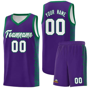 Custom Purple Kelly Green Personalized Indians Pattern Sets Sports Uniform Basketball Jersey