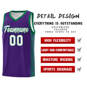 Custom Purple Kelly Green Personalized Indians Pattern Sets Sports Uniform Basketball Jersey