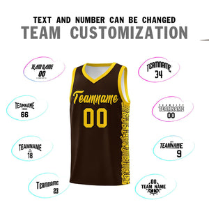 Custom Brown Gold Personalized Indians Pattern Sets Sports Uniform Basketball Jersey