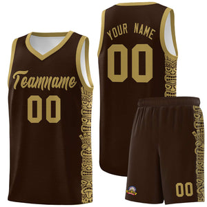 Custom Brown Desert Yellow Personalized Indians Pattern Sets Sports Uniform Basketball Jersey