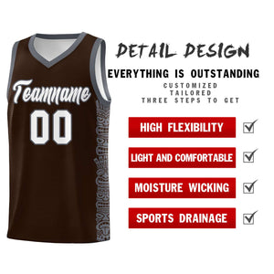 Custom Brown Dark Gray Personalized Indians Pattern Sets Sports Uniform Basketball Jersey